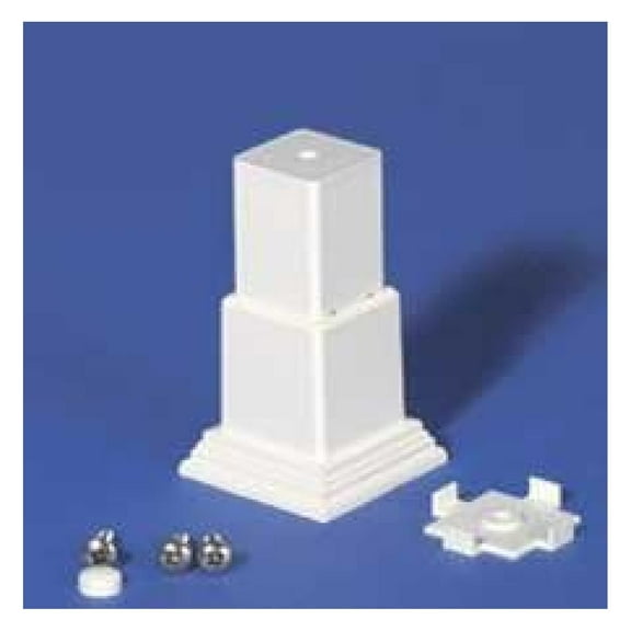 10 Pack White Vinyl Fence Foot Block Kit with Mounting Plate