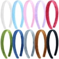 thumbnail image 1 of 10 Pack Wide Thick Velvet Fluffy Cloth Fabric Covered Plastic Headbands Candy Colorful Winter Elastic Plain Hair Bands Hard Hair Hoop Crown Tiara Base Crafting DIY Accessories for Women Girls, 1 of 4