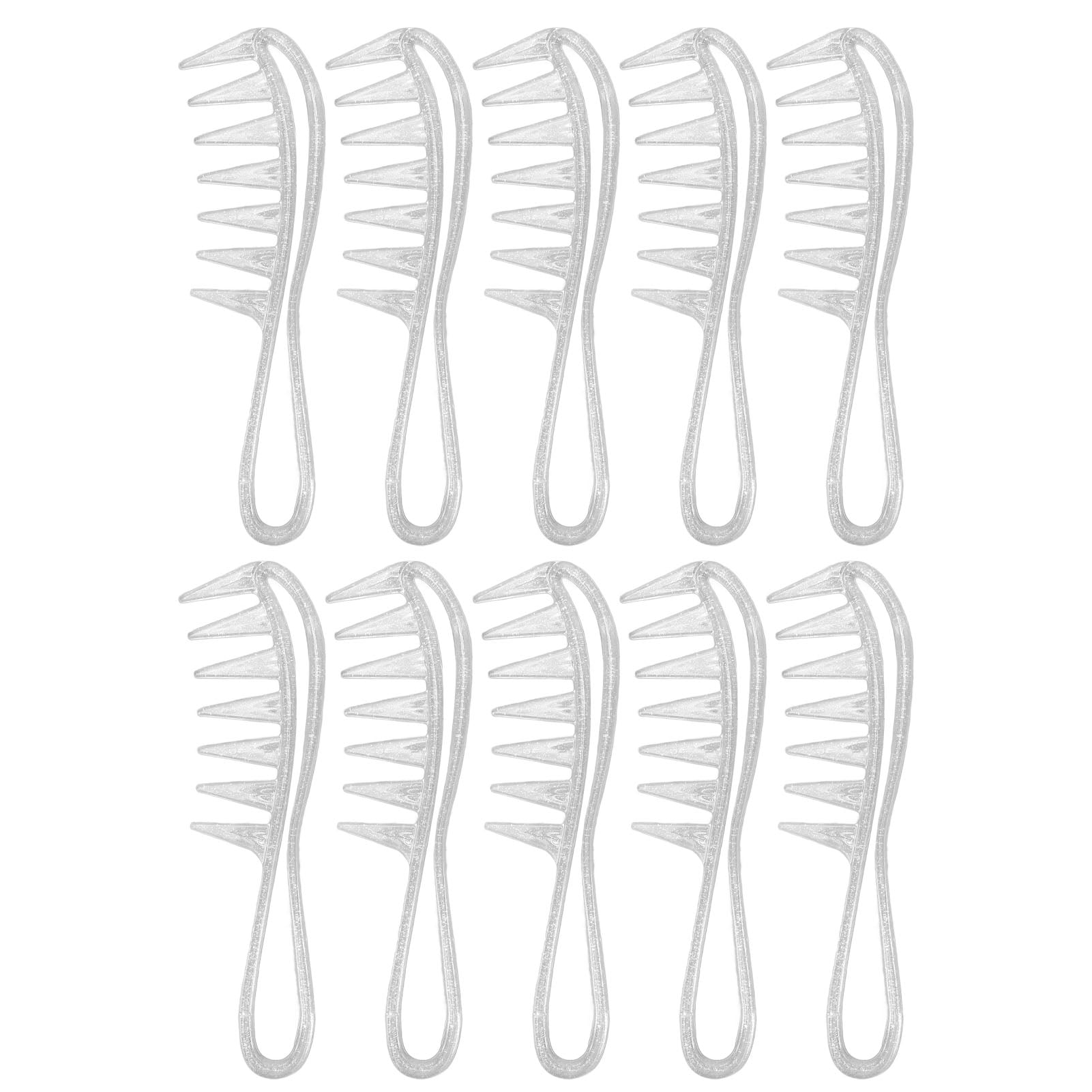 10Pack Wide Tooth Combs with Ergonomic Handles Portable Plastic