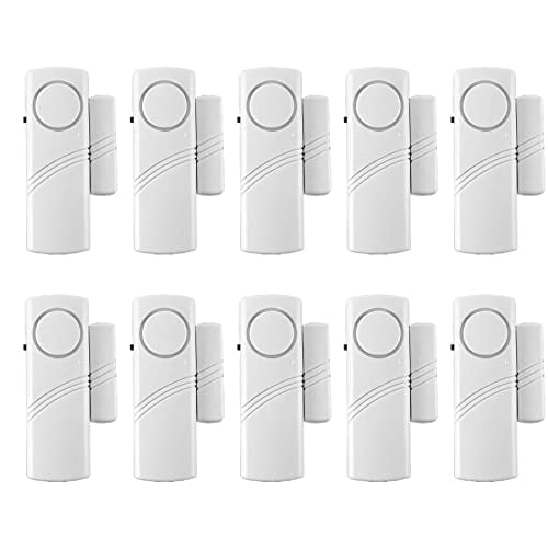 10 Pack Window & Door Alarm System - Home Security Sensors for Kids Safety,Bedroom,Garage,Apartment,Dorm,RV & Office