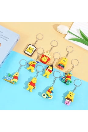 10 Pack Winnie Pooh Cartoon Keychains For Girls Boys, Cute Pendant Keychains Accessories, Key ring Purse Backpack, Key Accessories Wristlet