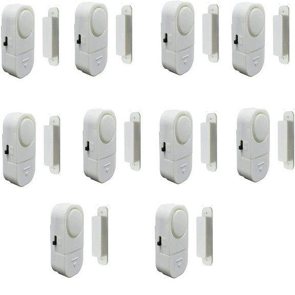 10 Pack Wireless Door Window Alarm, Magnetic Burglar Alert Sensor with Batteries, Loud Door Alarms for Kids Safety, DIY for Home Security, Office Protection,Shopping Store