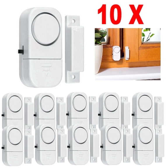 BRICKSWAN 10-Pack Wireless Entry Alarm with Magnetic Sensor and 90 dB Alert