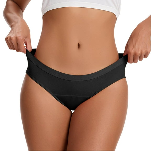 10 Pack Women'S Underwear Solid Color Breathable Elastic Band Panties For Women,Black,XS