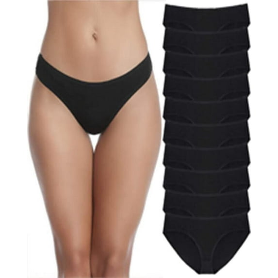 10-Pack Women's Low Rise Briefs,Cotton Underwear for Women,Hipster Panties Stretch Bikini Underwear
