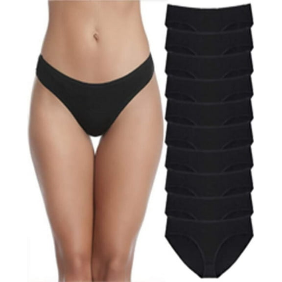 10-Pack Women's Low Rise Briefs,Cotton Underwear for Women,Hipster Panties Stretch Bikini Underwear