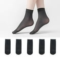 thumbnail image 1 of 10 Pack Women's Run-Resistant Ankle Socks - No Show Nylon Blend Socks with Comfort Toe Seam for Daily Wear, Breathable Thin Dress Socks, 1 of 5