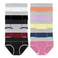 thumbnail image 1 of 10 Pack Womens High Waisted Cotton Underwear Full Coverage Ladies Panties Soft Breathable Stretch Color Block Briefs, 1 of 7
