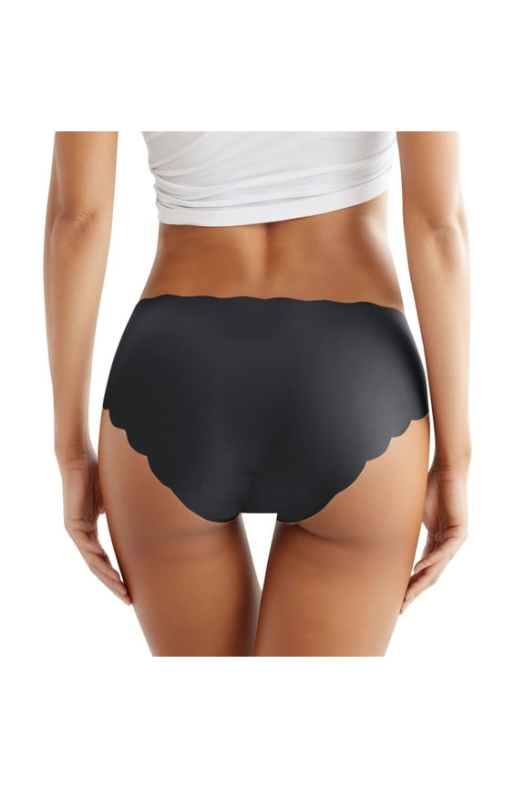 10 Pack Womens Underwear Hipster No Show Ice Silk Stretch S Bikini Plus Size Underwear,Black,XL