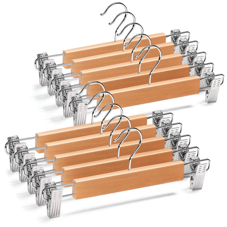 Housewares Goods, 10 Pack Wooden Hangers, Adjustable Metal  display picture 1