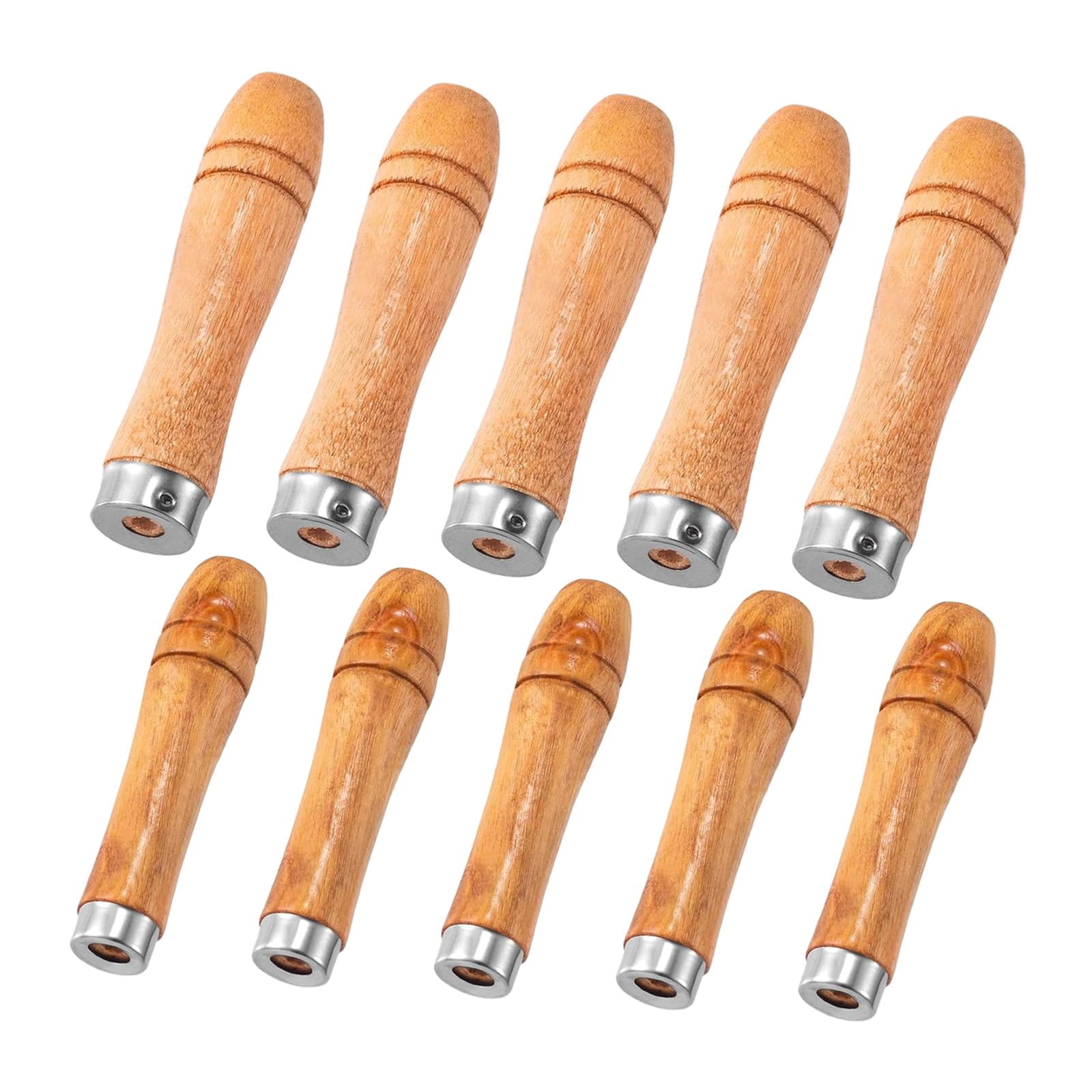 10 Pack Wooden File Handle File Cutting Tool Metal Ring Design Multi ...