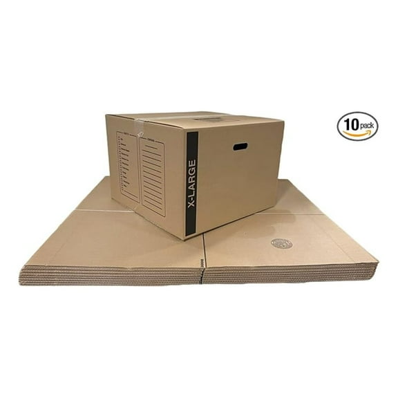 10 - Pack X-Large Cardboard Moving Boxes 23x23x16 32 ECT With Handles
