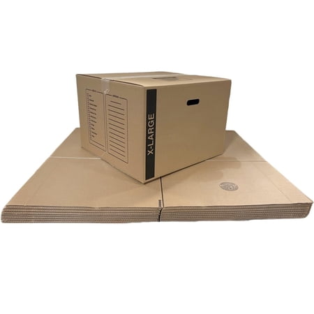 10 - Pack X-Large Cardboard Moving Boxes 23x23x16 32 ECT With Handles