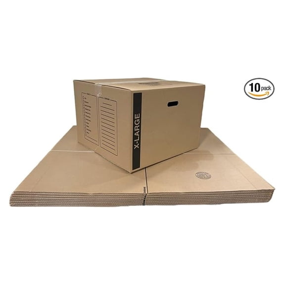 10 - Pack X-Large Cardboard Moving Boxes 23x23x16 32 ECT With Handles