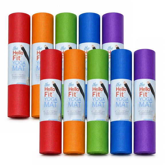 10-Pack Yoga Mat, 68 x 24 in, 4mm Thick Non Slip Exercise Mat Set for Studios and Classes