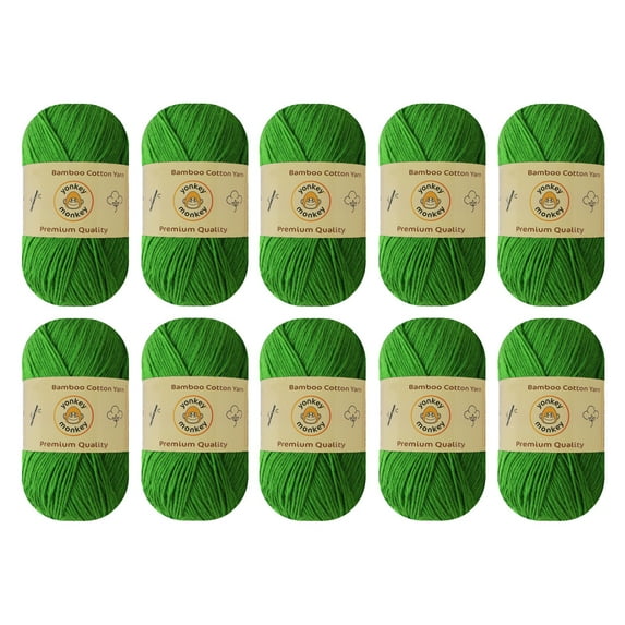 10-Pack Yonkey Monkey Skein Tencel Yarn - 70% Bamboo, 30% Cotton (Berry 9032)