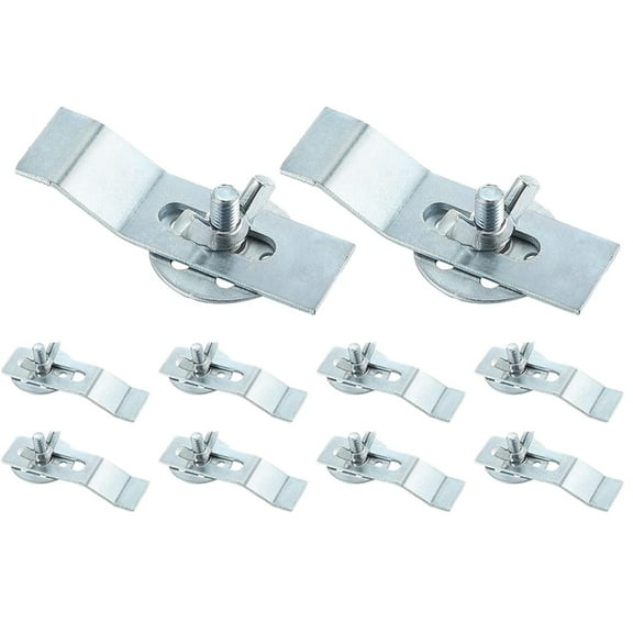 10 Pack Zinc Undermount Sink Clips Kit,Heavy Duty Steel Sink Mounting Brackets for Kitchen Bathroom Countertop Support,Silver Sink Hardware Installation Kit