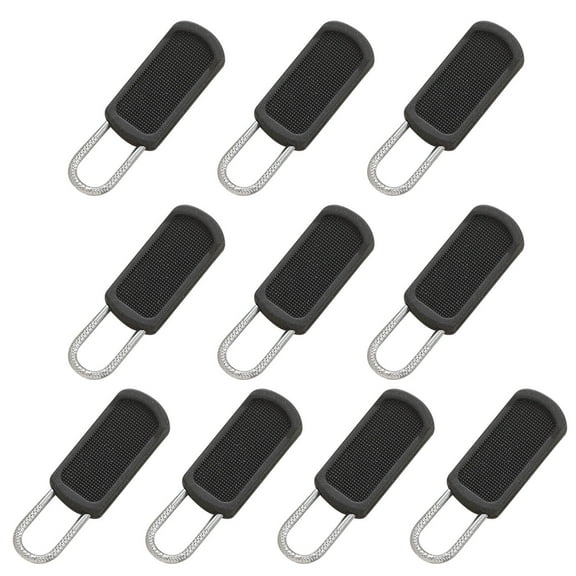 10-Pack Zipper Pull Replacement Kit | Removable Zip Repair Parts for Suitcases, Backpacks, Jackets & Boots | 35mm Metal & Rubber Pullers in Multi-Color