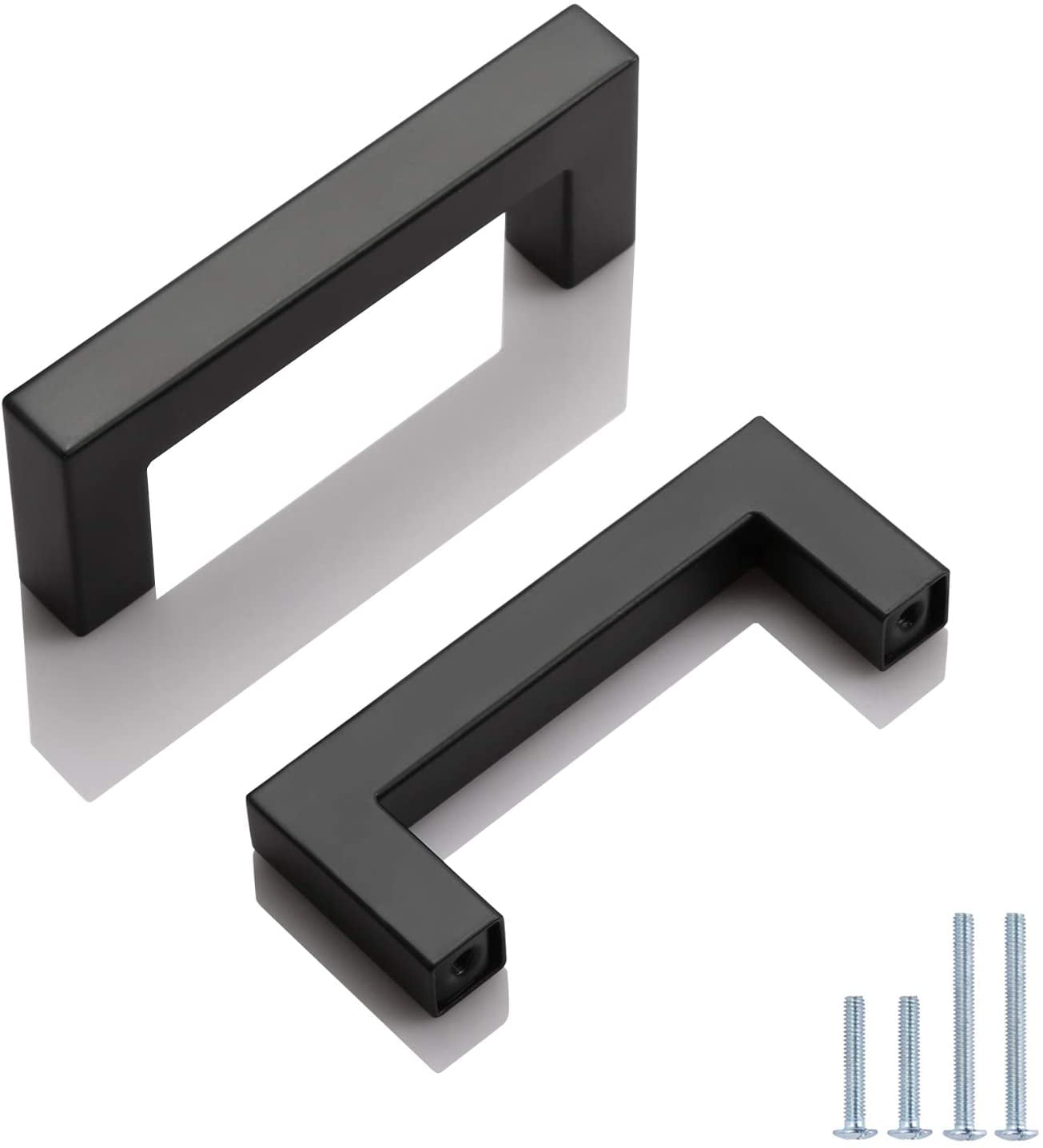 Matte Black Stainless Steel Modern Cabinet Bar Pulls with Mounting Hardware