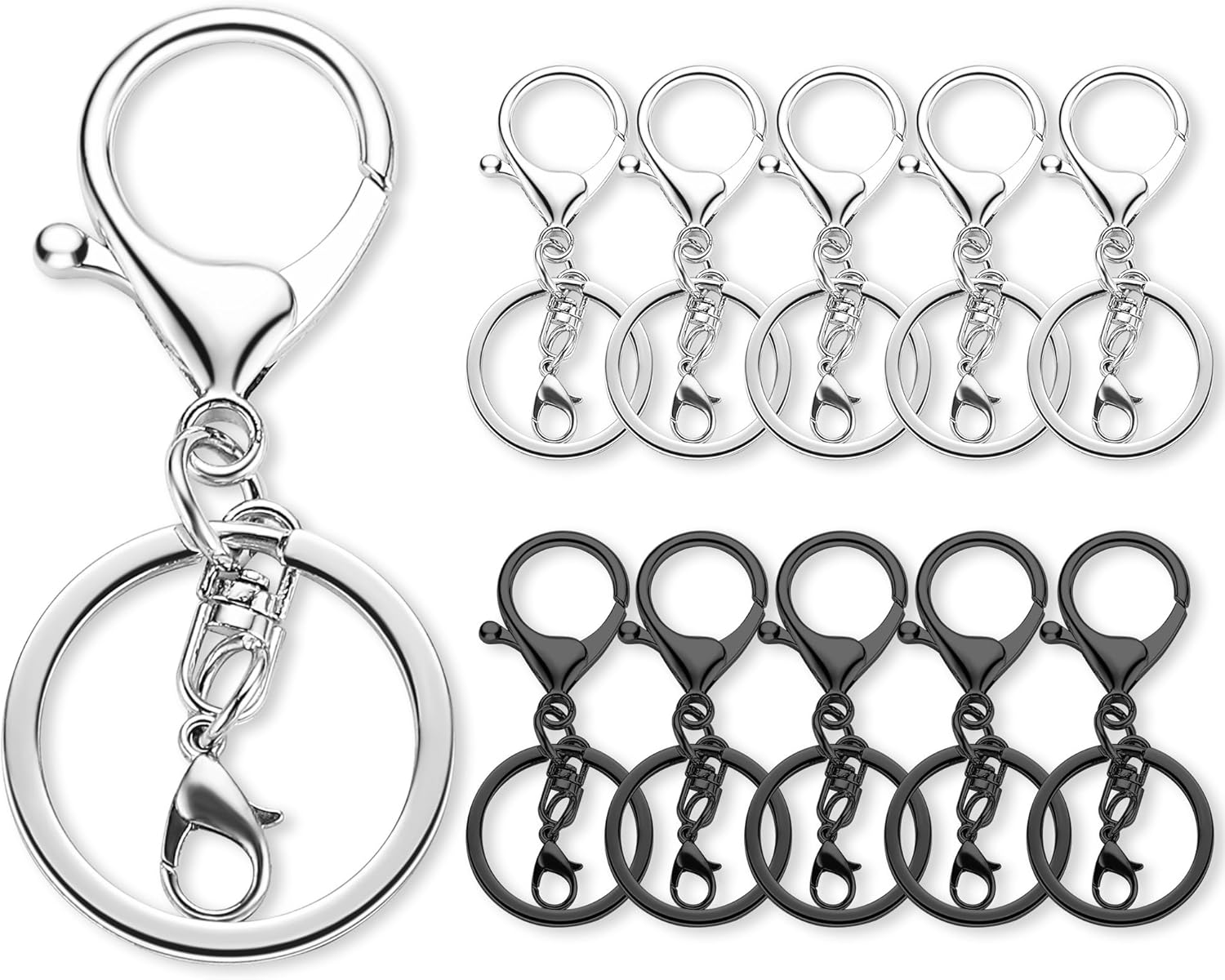 10 Pack a Set Metal Lobster Claw Clasps and Key Rings, Key Chain ...
