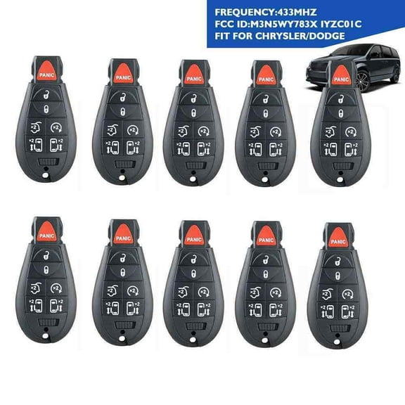 10 Pack for 2008-2014 Dodge Grand Caravan Uncut Keyless Entry Remote Car Key Fob