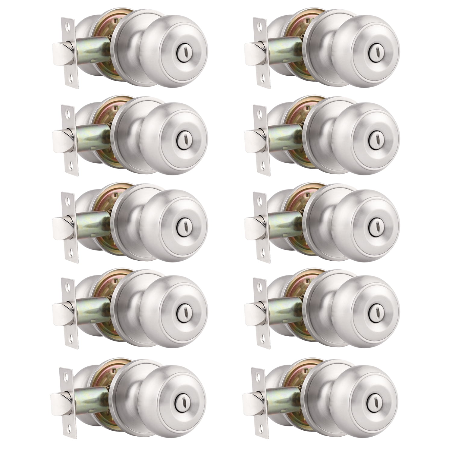 8-Pack Matte Black Privacy Door Knobs – Keyless Lock For Bedroom/Bathroom