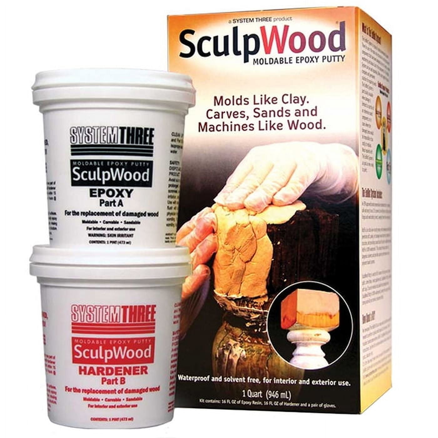 10-Pack of 1 qt System Three Resins 1600K16 SculpWood Epoxy Putty