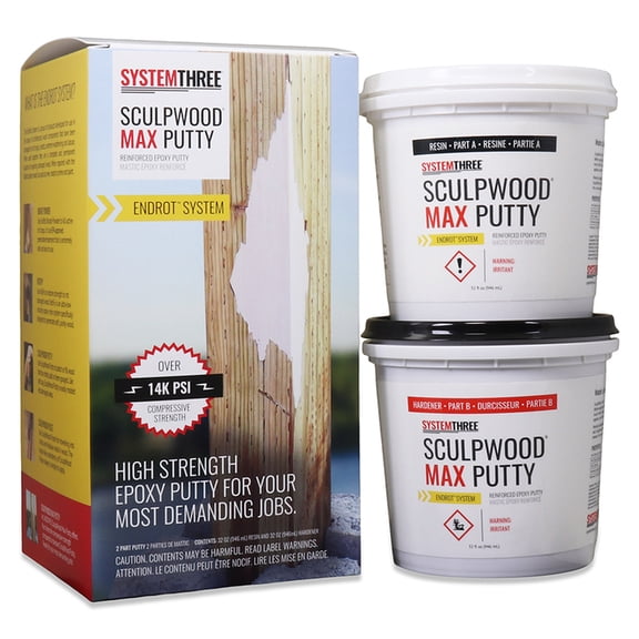 10-Pack of 2-Quart Kit System Three Resins 1620k20 SculpWood Max High-Compressive Strength Two-Part Epoxy Putty Compound
