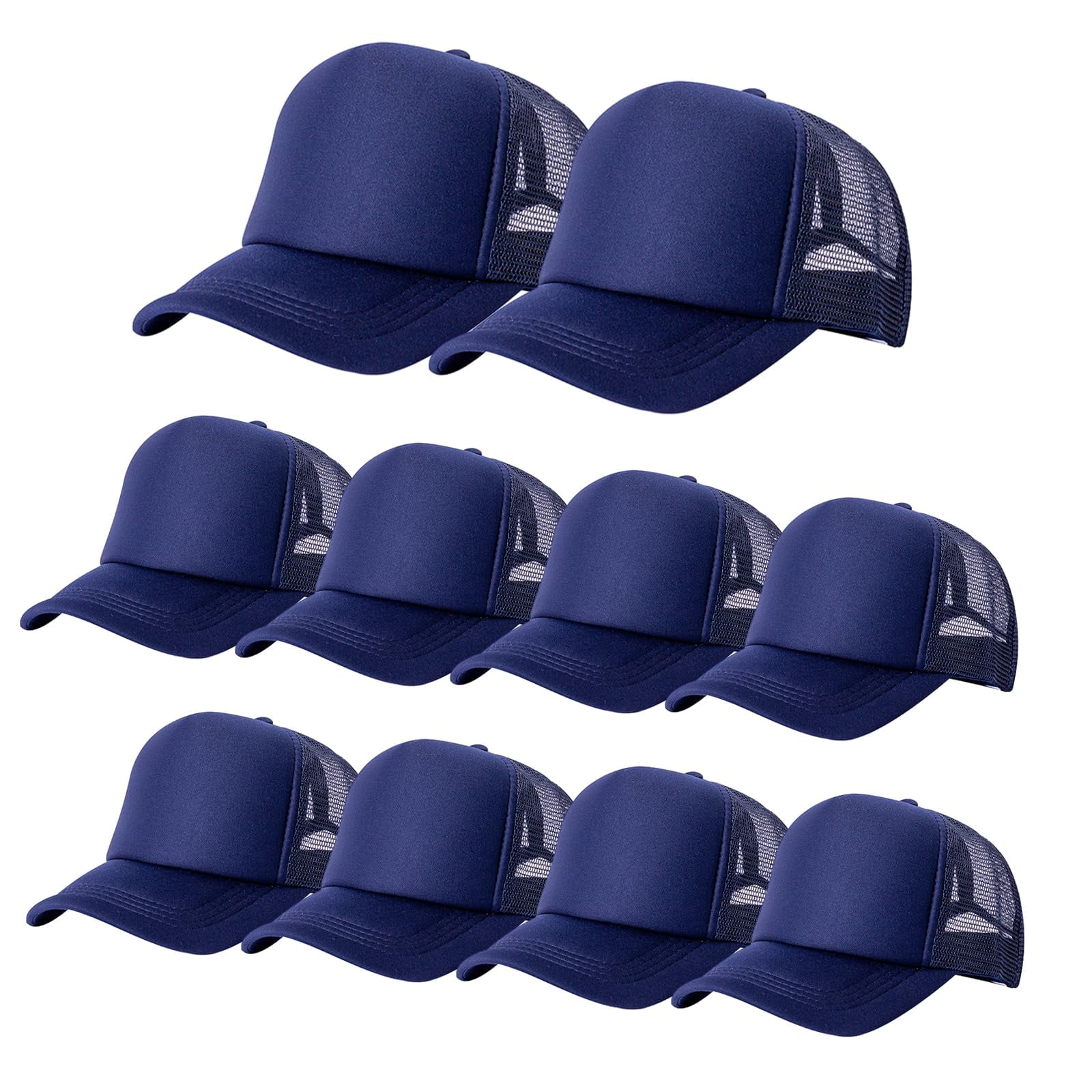 10 Pack of Blank Trucker Hat Bulk Mesh Cap Men and Women Baseball Cap DIY Graffiti Hot Stamping Duck Tongue Cap