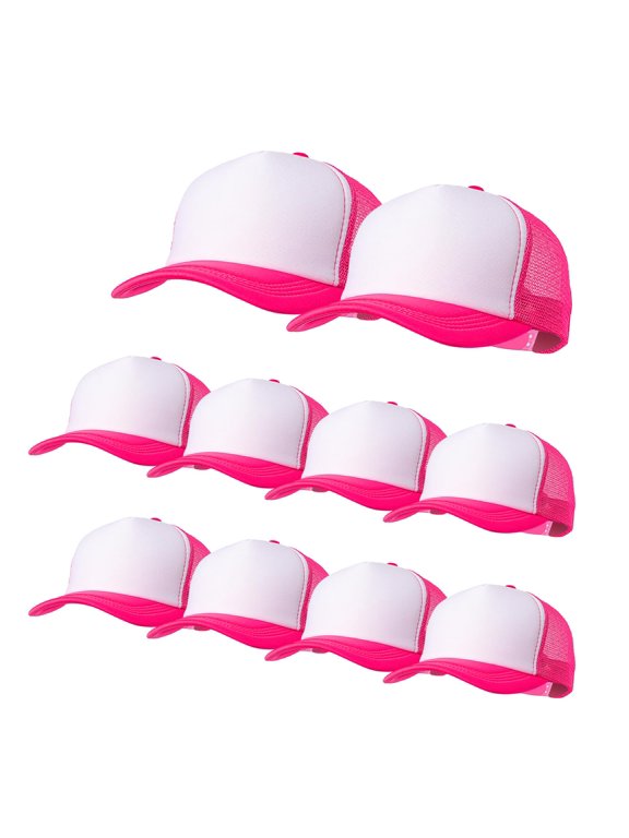 10 Pack of Blank Trucker Hat Bulk Mesh Cap Men and Women Baseball Cap DIY Graffiti Hot Stamping Duck Tongue Cap