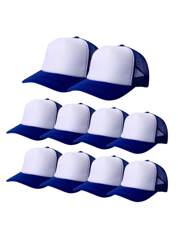 10 Pack of Blank Trucker Hat Bulk Mesh Cap Men and Women Baseball Cap DIY Graffiti Hot Stamping Duck Tongue Cap