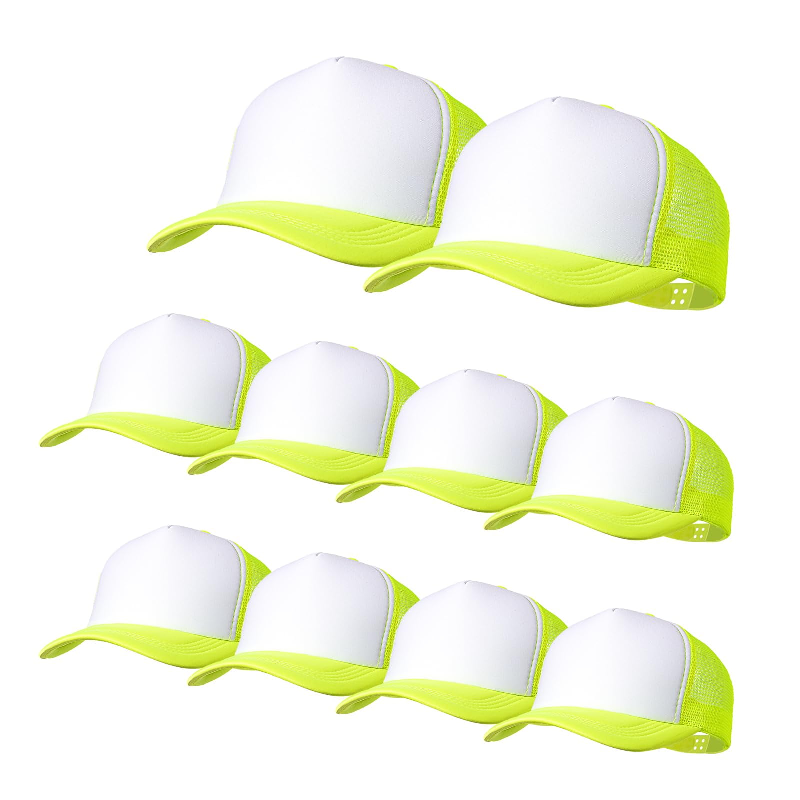 10 Pack of Blank Trucker Hat Bulk Mesh Cap Men and Women Baseball Cap DIY Graffiti Hot Stamping Duck Tongue Cap