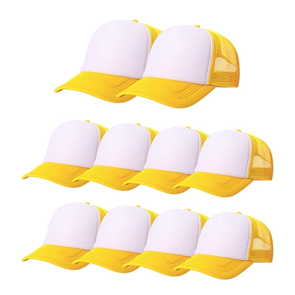 10 Pack of Blank Trucker Hat Bulk Mesh Cap Men and Women Baseball Cap DIY Graffiti Hot Stamping Duck Tongue Cap