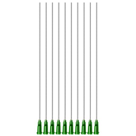 10 Pack of Blunt Tip Lure Lock Dispensing Fill, Industrial/Arts and Crafts Needles, 14 Gauge - Olive, 5" / 12.7cm