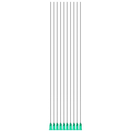 10 Pack of Blunt Tip Lure Lock Dispensing Fill, Industrial/Arts and Crafts Needles, 18 Gauge - Green, 10" / 25.4cm