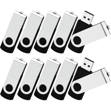 10 Pack of Enfain 4GB USB 2.0 Black Flash Drives for File Backup and Transfer