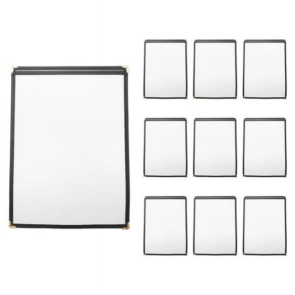 10 Pack of Menu Covers - Single Page, 2 View, Fits 8.5 x 11 Inch Paper - Restaurant Menu Covers