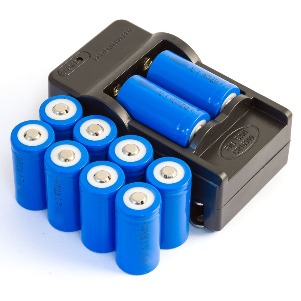 10 Pack of RCR123a 3.7V Rechargeable Batteries 16340 & Charger Works with Arlo