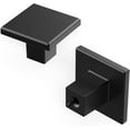 thumbnail image 1 of 10 Pack of Square Kitchen Cabinet Knobs, Quality Drawer and Dresser Knob, Handle Pulls for Cabinet Doors, Bathroom Drawers, 1-3/16 Inch, Matte Black, 1 of 4