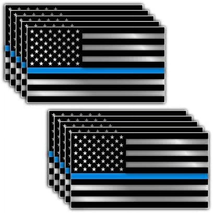 Wholesale Lot 6 – 2x3 Foot Police Thin Blue Line Flag – Bumper Sticker / Garden Flag