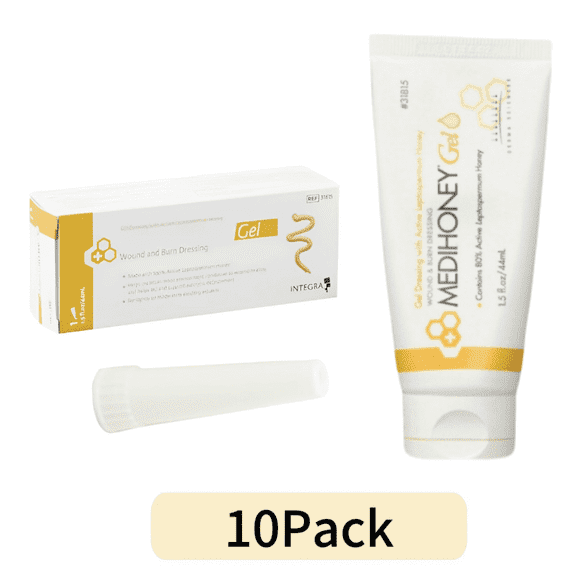 10 PackMedihoney Gel Wound and & Burn Dressing from Derma Sciences, Helps Minimize Scars, 1.5 fl oz/44ml, Makeup Organizers