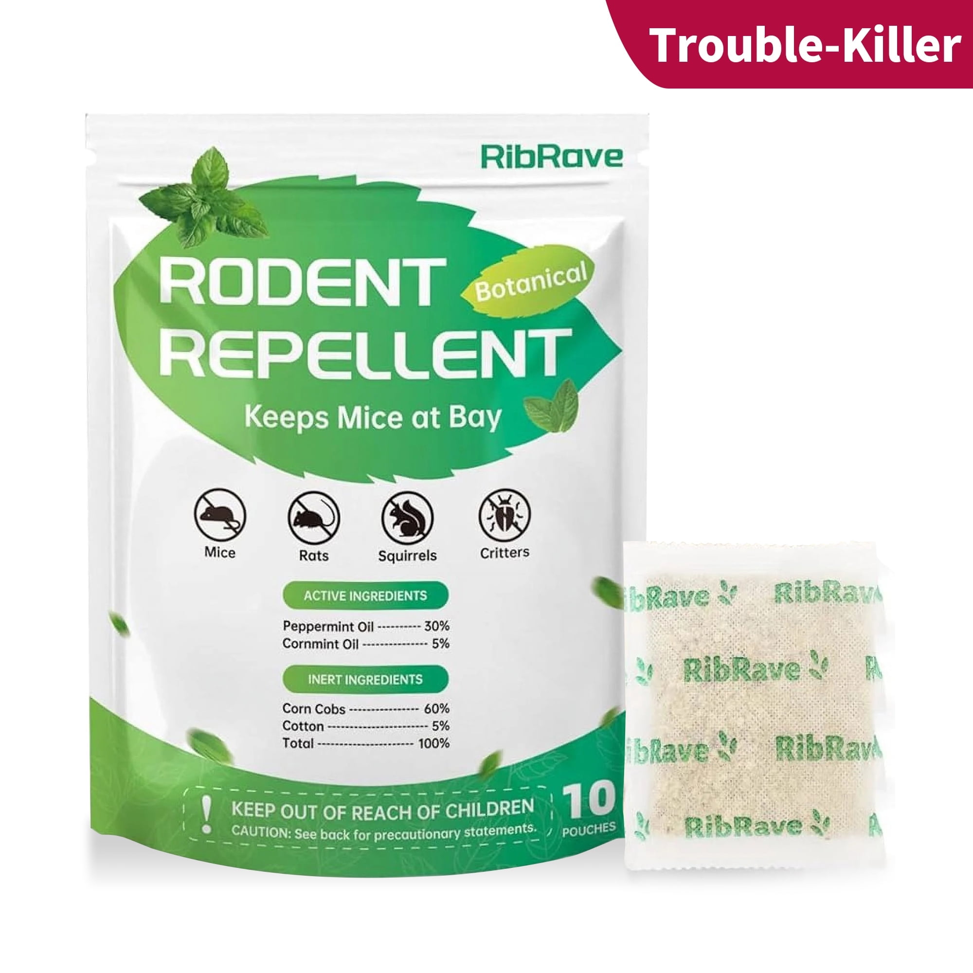 10 Packets Rodent Repellent Pouches Mice Repellent Pouches for House Natural Pouches Peppermint Oil Repel Rats Rodent repelling Mouse Deterrent