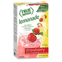 (10 Packets) True Lemon Strawberry Lemonade Stevia Sweetened, On-The-Go, Caffeine Free Powdered Drink Mix