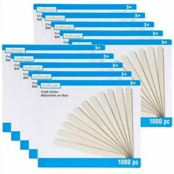 10 Packs: 1,000 ct. (10,000 total) 4.5" Wood Craft Sticks by Creatology