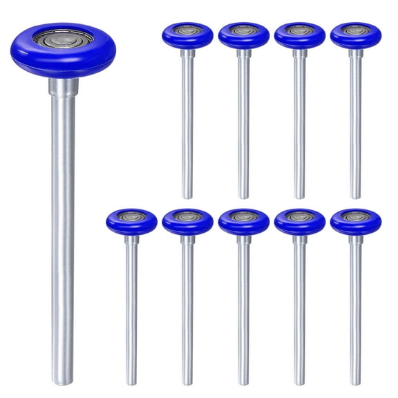 10 Packs 1.8" Nylon Garage Door Rollers for 2" Track, 7" Stem Garage Door Wheels, 6200zz Bearing 8 Balls, Blue