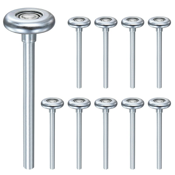 10 Packs 1.8" Steel Garage Door Rollers for 2" Track, 7" Long Stem Roller Wheels, Bearing 10 Balls, Silver Tone