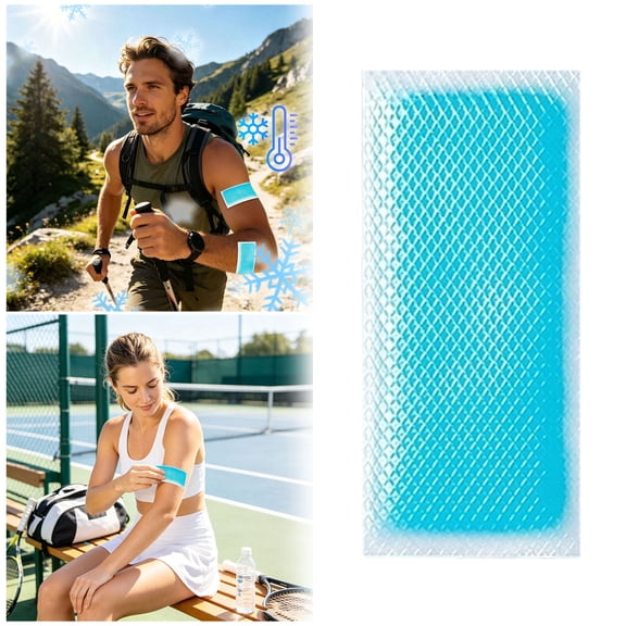 10 Pack 20 Sheets Quick Cooling Gel Forehead Patches, Portable Heat Relief Cooling Strips for Outdoor Sports Hiking Cycling Camping, Blue