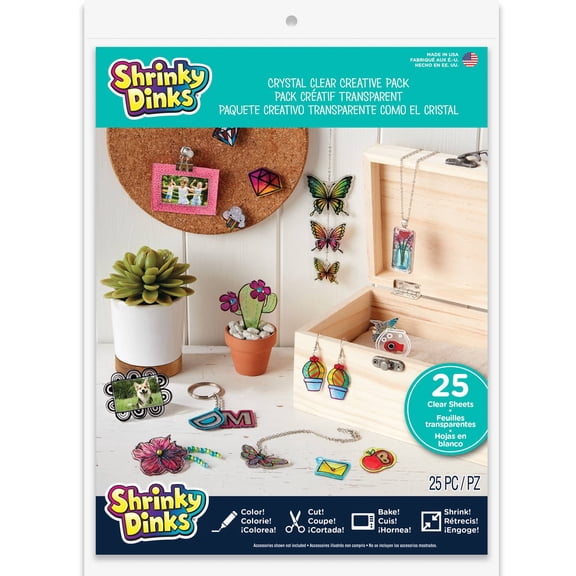 Shrinky Dinks Crystal Clear Creative Pack, 10 Packs: 25 ct. (250 total)