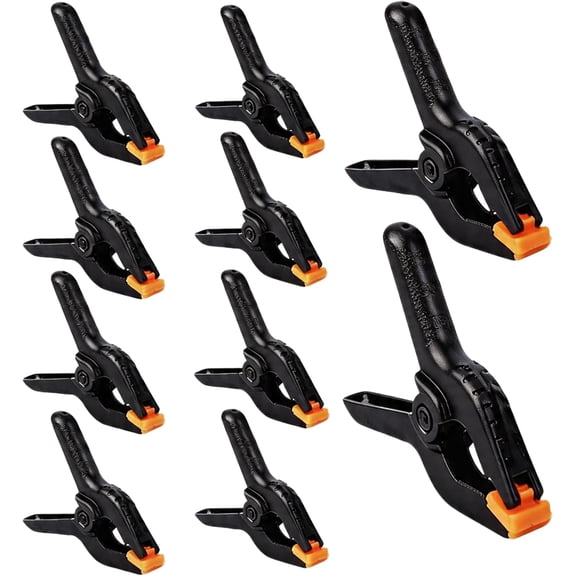 10 Packs of 3.4 inch Professional Plastic Small Spring Clamps Heavy Duty for Crafts or Plastic Clips and Backdrop Clips Clamps for Backdrop Stand,Photography, Home Improvement and so on