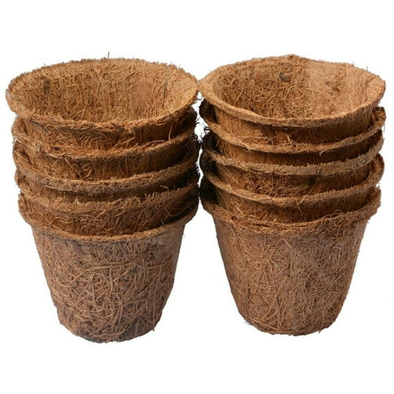 10 Packs 3'' Seed Starter Pots Degradable Coco Coir Nursery Pots Coir Liner for Garden Nursery Pots Biodegradable Planting Pots Mini Planter Cups Breathable Coconut Fiber Seedling Pot for Vegetables